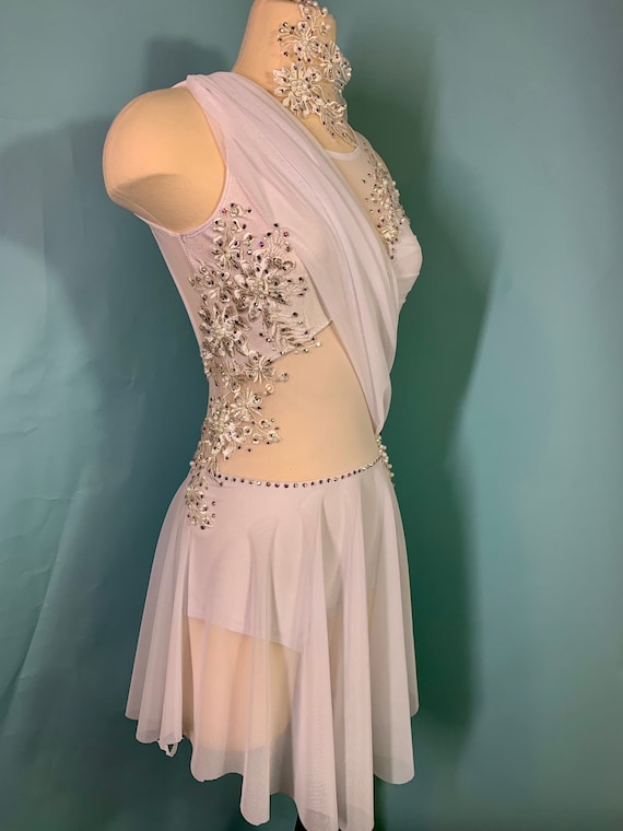 Lyrical Dance Costume, Custom Dance Costume, White Dance Costume