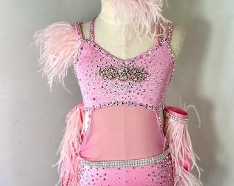 Jazz dance Costume,custom jazz Dance Costume, competition Dance Costume, pink dance costume, couture dance Costume, girls dance costume