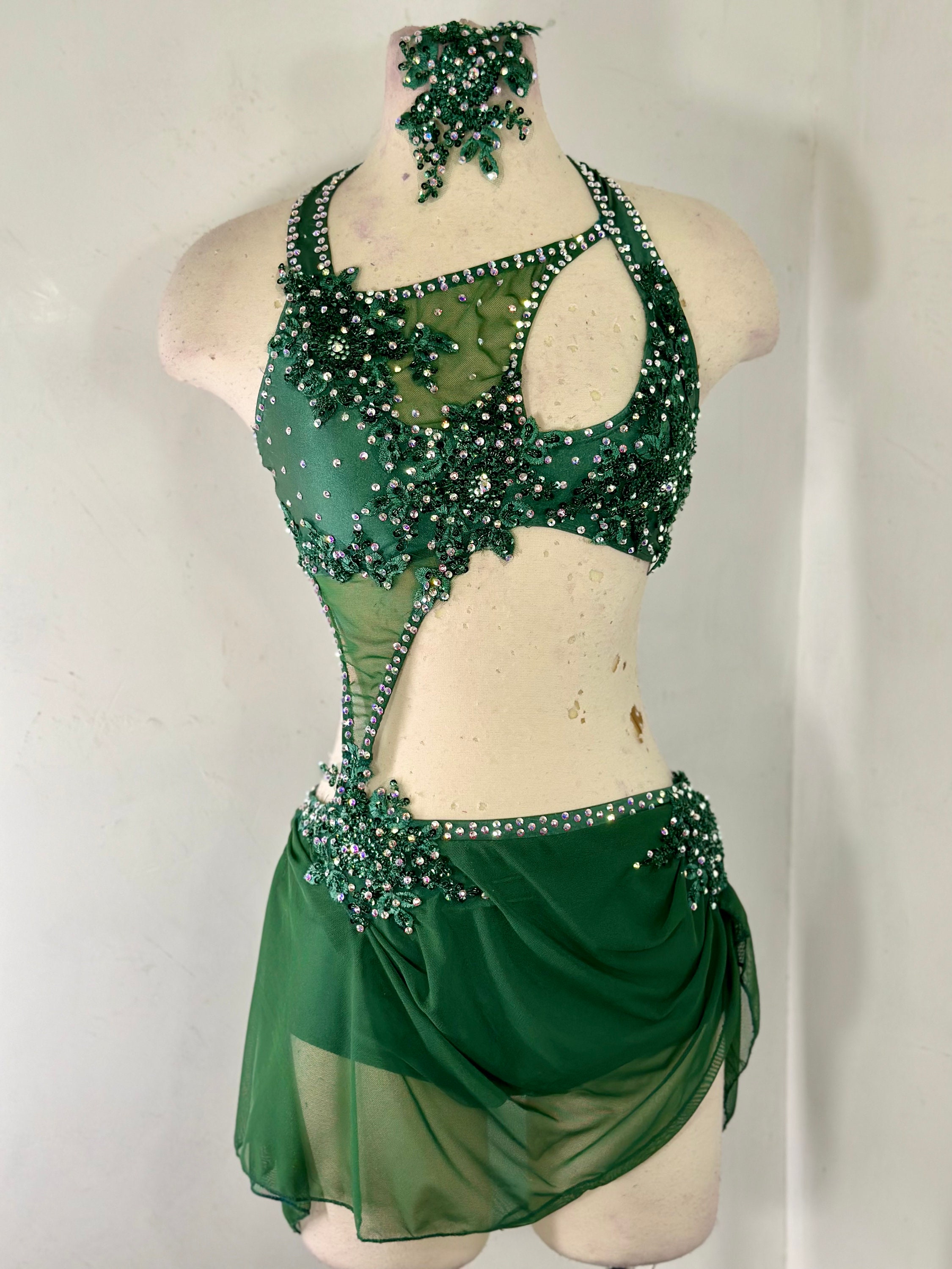 Green Custom Dance Costume Lyrical Dance Costume Solo Dance Costume Competition Dance Costume Dance Costume Green Dance Costume Etsy