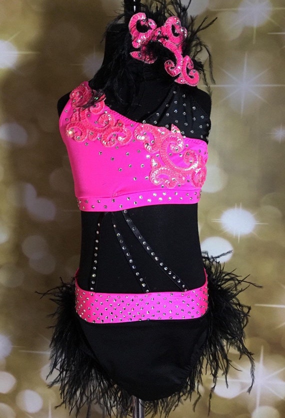 Pink and black dance costume Clearance
