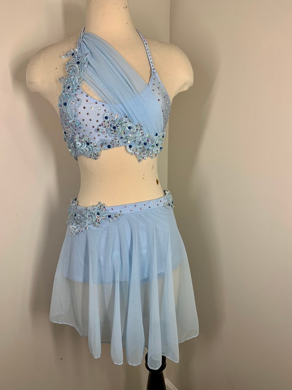 Women's Sequined Dance Dress - Long Sleeve Lyrical Costume With Mesh Glitter For Performances