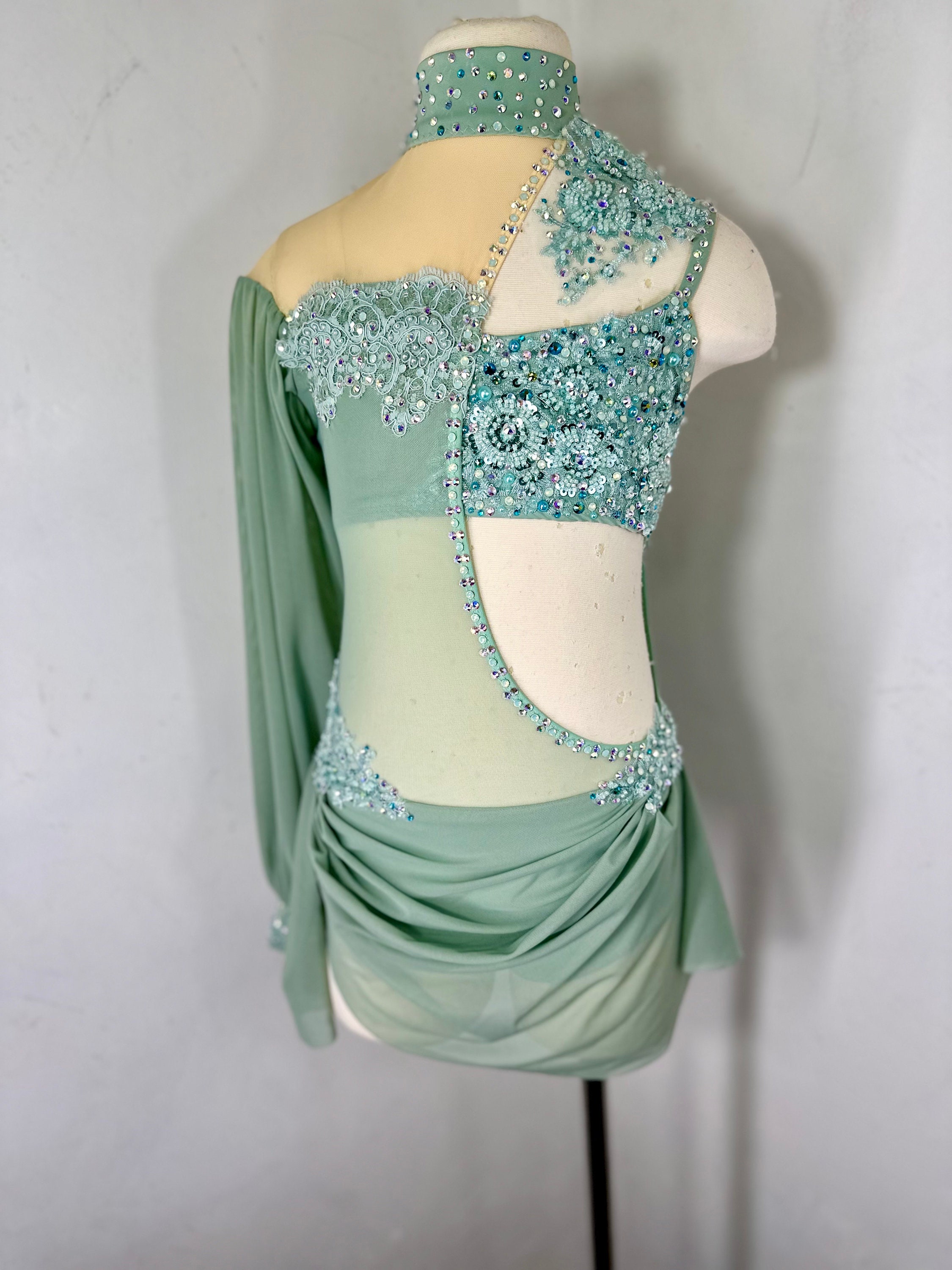 green lyrical dance dress Green Lyrical Dance Costume, Adult X-Small
