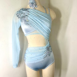 Custom Dance Costume deposit, custom dance design, lyrical dance costume, dance costume, blue lyrical dance costume , team costume