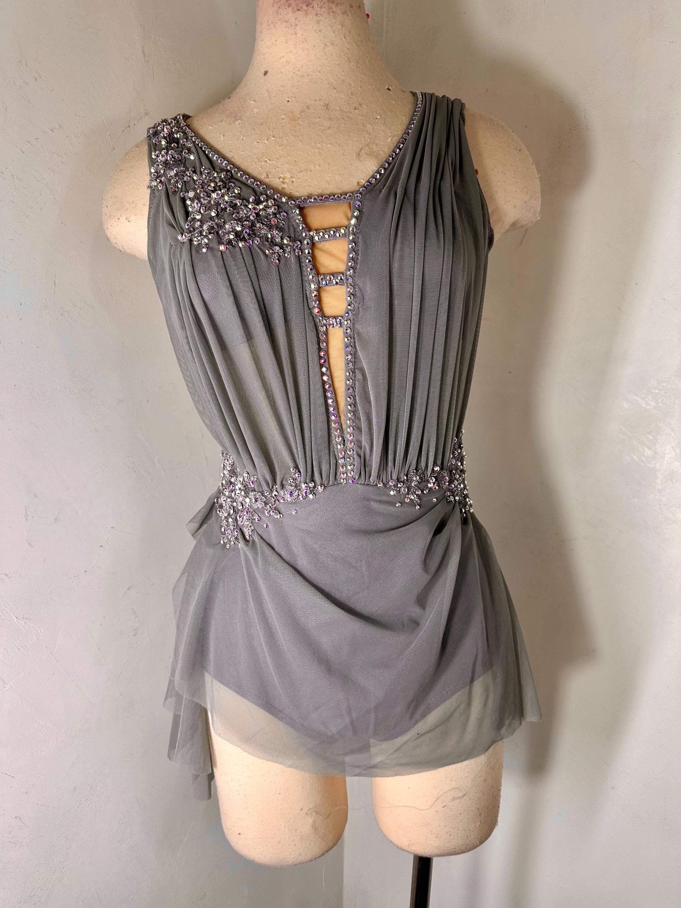 slim fit dress slacks Dance Tunic Dress Kira SM6015 Anthracite grey (172) – danceeverywear