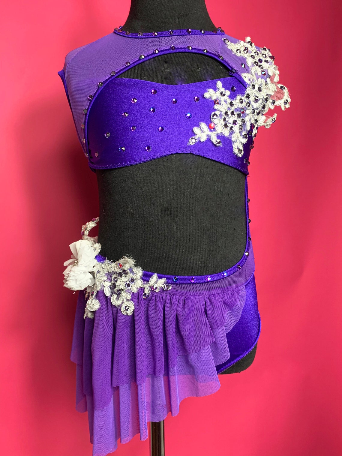 Jazz Dance Costume Competition Dance Costume Purple Dance Etsy