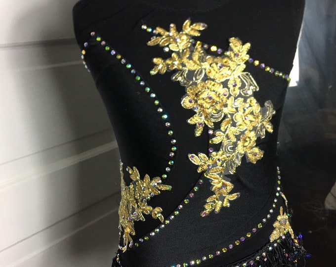 Jazz Dance Costume Competition Dance Costume Black and Gold Etsy