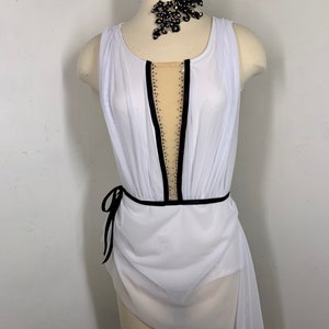 White contemporary Dance Costume, custom dance costume, white dance costume, white lyrical costume