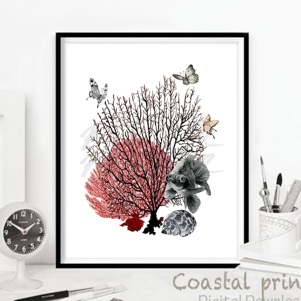 Sea Fan Wall Art Etsy