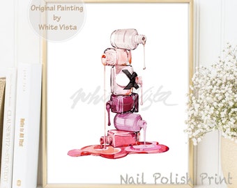 NAIL SALON Prints Pink Earth Tone Decor Pastel Wall Art Manicure Pedicure Paint Bedroom Bathroom Vanity Printable Fashion DIGITAL Download