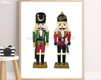 Nussknacker solider Urlaub Poster niedliche Weihnachten Art handgemaltes Porträt Spielzeug Dekor Spielzimmer Vorschuldekor Minimalist DIGITAL DOWNLOAD