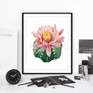 Cactus Art Prints Watercolour Cacti Painting Succulent Flower Plant Botanical Wall art Poster Tropical Illustration Instant DIGITAL DOWNLOAD
