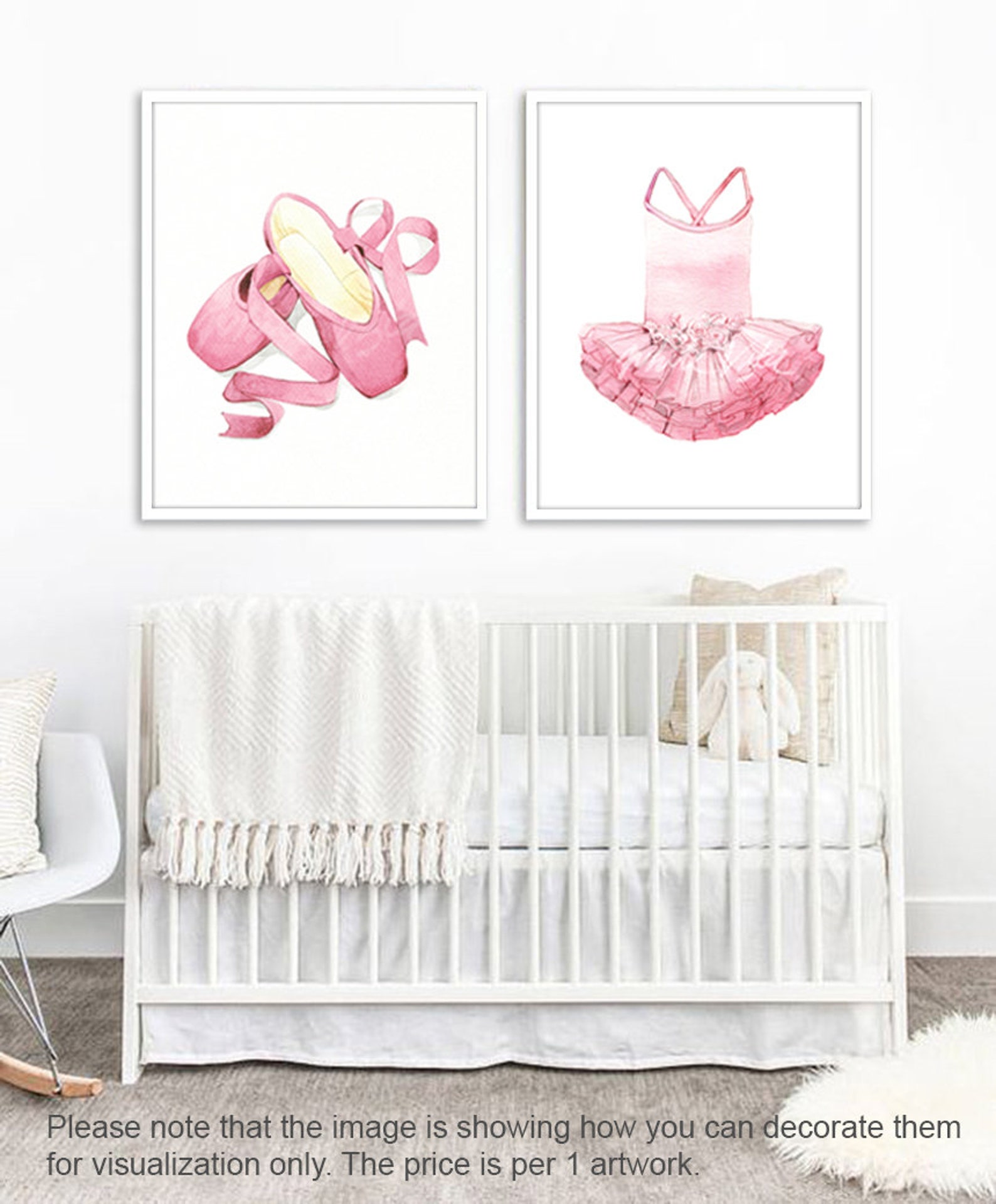 ballet decor, ballet shoes water color art prints, pink ballerina illustration, fashion decor, nursery art print digital downloa