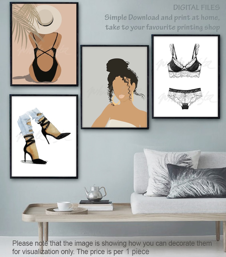 Vector Art Faceless Portrait Flat Illustration Feminine Wall | Etsy