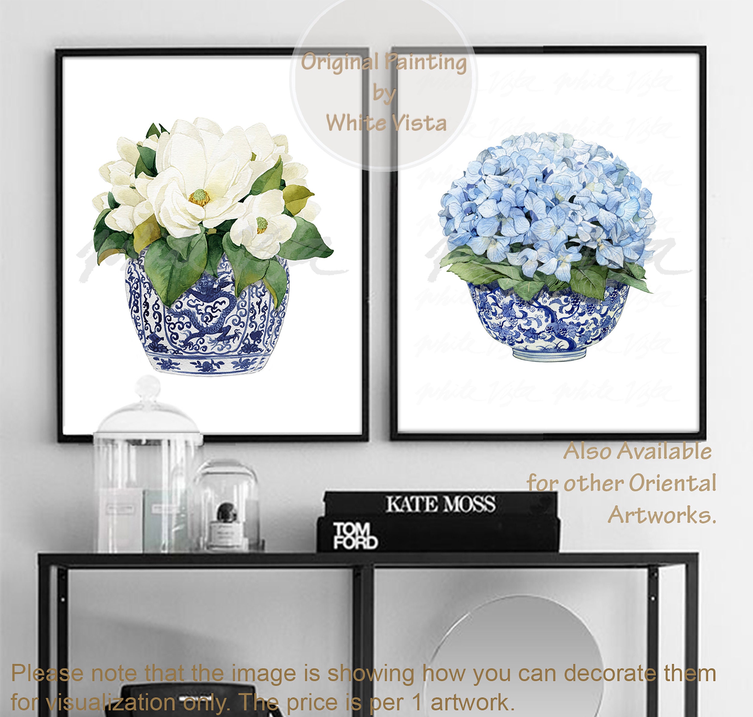 Grande hydrangea blue willow tapestry sale