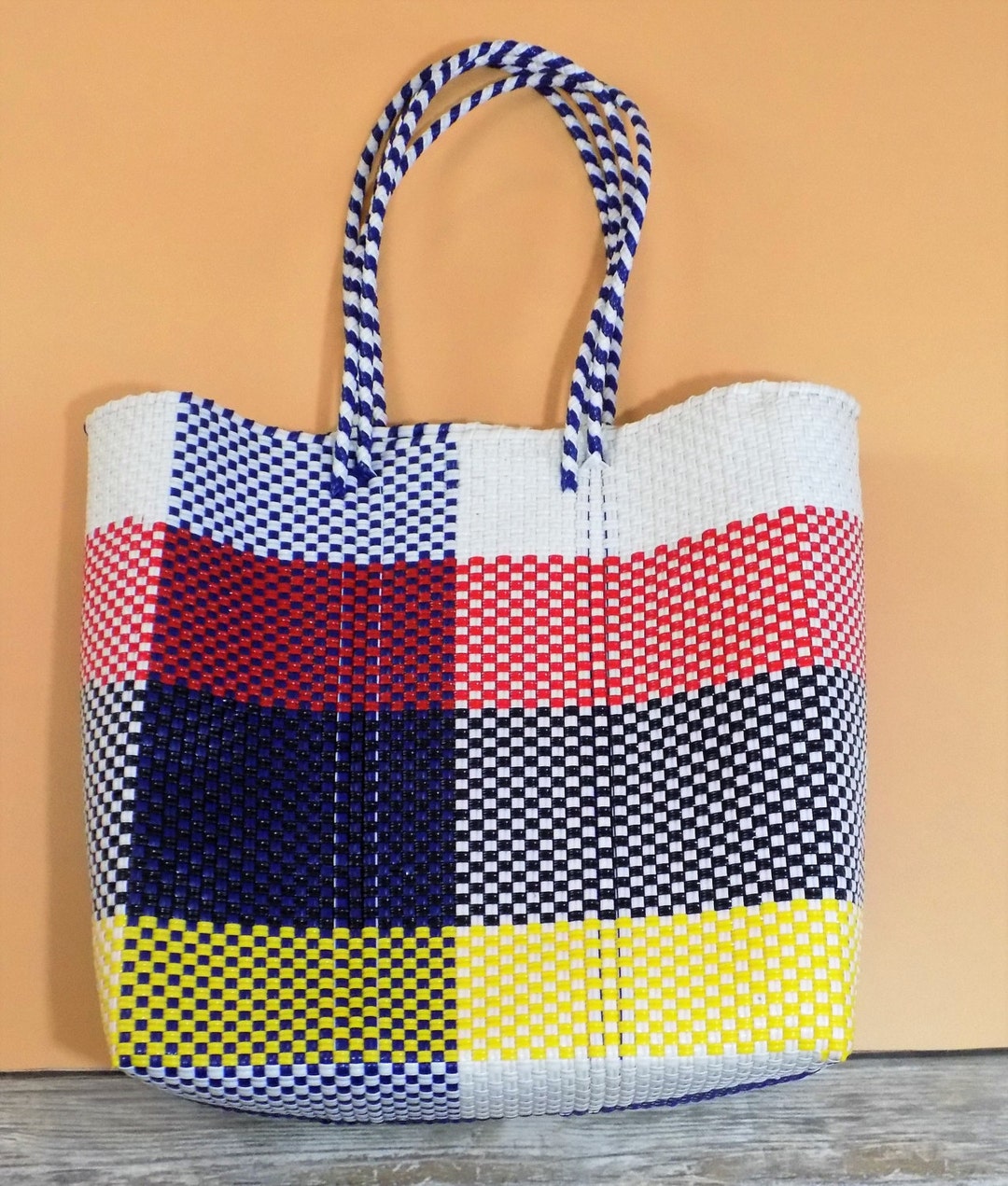 Handmade Plastic Bag, Beach Bag, Plastic Tote, Oaxacan/mexican Tote