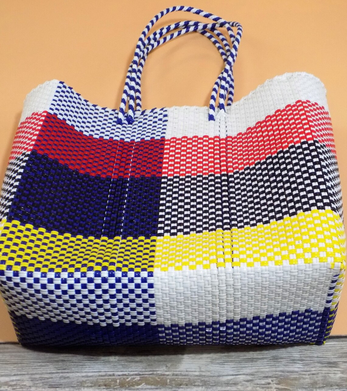 Handmade Plastic Bag, Beach Bag, Plastic Tote, Oaxacan/mexican Tote