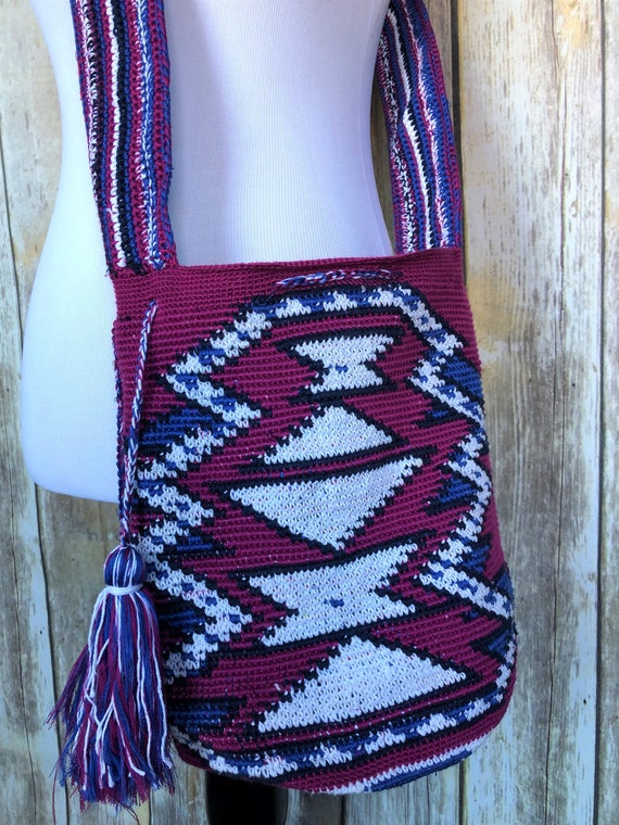Colourful wayuu bags to crochet clearance