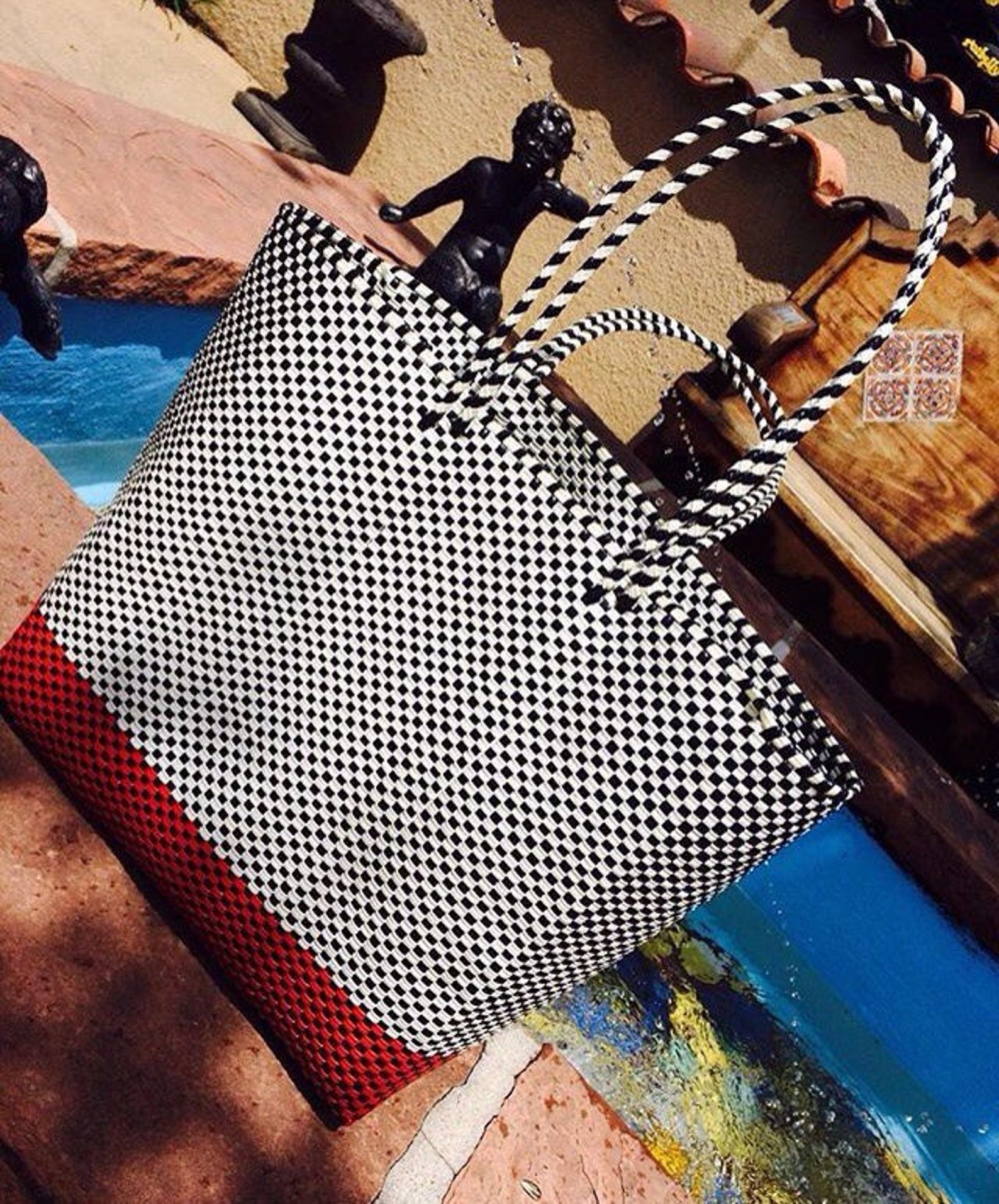 Handmade Plastic Bag Beach Bag Summer Bag Plastic Tote Etsy