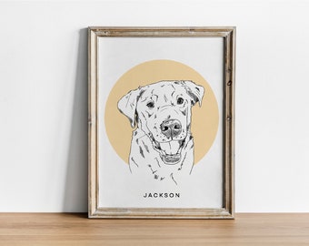 Custom Pet Line Art and Personalized | Pet Wall Art, DIGITAL DOWNLOAD, Dog Line Drawing, Pet Memorial Gift, custom art from photo