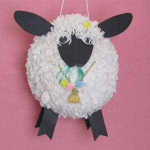 LITTLE LAMB Pinata, Fluffy Lamb Birthday, Gender Reveal, Nature Pinata, Children's Art, Nursery Decor, Baby Shower, Original Design Pinata