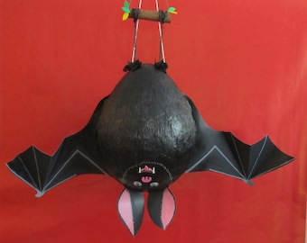 Bat Pinata, Hanging Bat Pinata, Autumn Pinata, Nature Pinata, Birthday Pinata, Halloween Pinata, Original Design Handmade, Bat Crazy Party