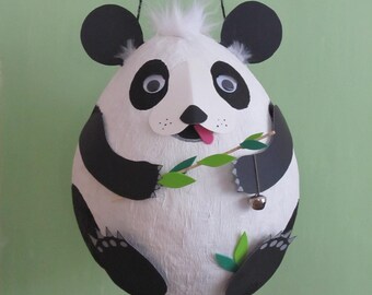 Panda Bear Pinata, Bear Birthday Decor, Panda Bear Birthday, Nature Pinata, Handpainted, Original Design Pinata, Children's Nursery Decor