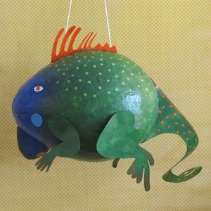 IGUANA Pinata, Juan Iguana, Reptile Party Theme, Desert Party Theme, Birthday Pinata, Taco Party, Hand painted, Original Design Pinata