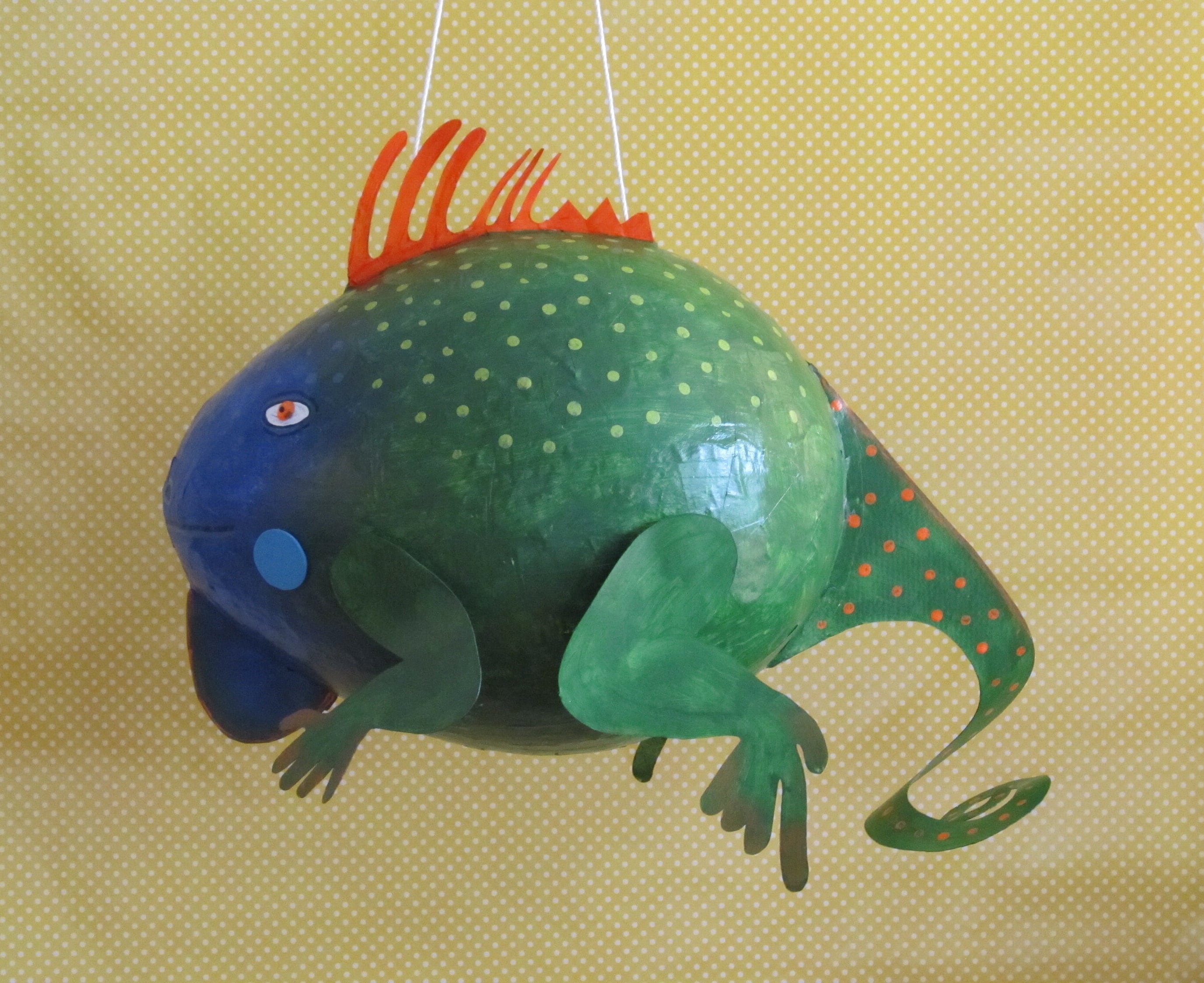 Iguana Pinata Juan Iguana Reptile Party Theme Desert Party Theme Birthday Pinata Taco Party Handpainted Original Design