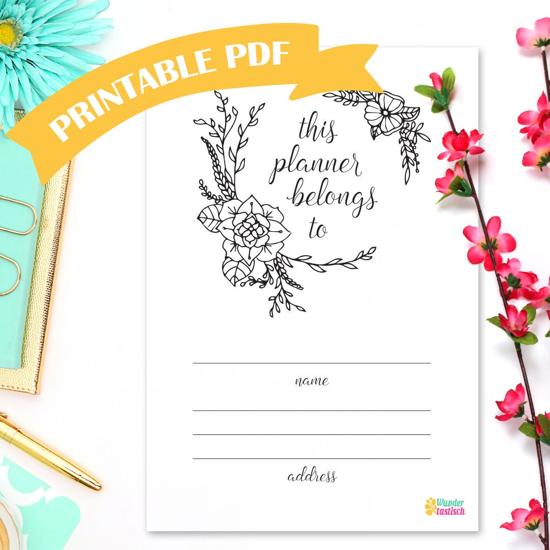 This Planner Belongs To Printable Personalized Planner Etsy