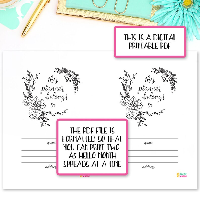 This Planner Belongs to Printable Personalized Planner | Etsy