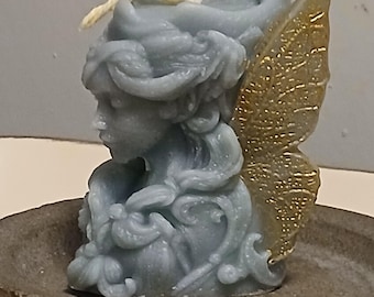 Handmade Fairy Candle with Hand Painted Wings