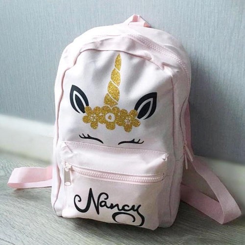 PERSONALISED UNICORN BOOKBAG CUTE SCHOOL PRIMARY NURSERY PRINTED NAME 8 COLOURS PERSONALISED UNICORN BOOKBAG CUTE SCHOOL PRIMARY NURSERY PRINTED NAME 8 COLOURS