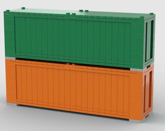Custom 40 Foot Orange and Green Train Containers MOC (Instructions Only)
