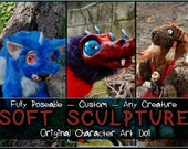 CUSTOM: Poseable Soft Sculpture Fantasy Creature Character Art Doll with