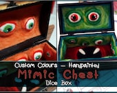 CUSTOM: Mimic Chest Monster Dice Box -- Large Multi-set Container