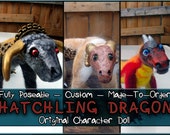 CUSTOM: "Hatchling Dragon" Adopt-A-Critter! Elemental, OOAK Needle-felted Poseable Sculpture