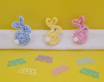 Crochet Mini Easter Bunny Brooch - Cute Easter Gift for Friend, Family, Work Colleague, Fun Springtime Gift, Pin Badge Gift