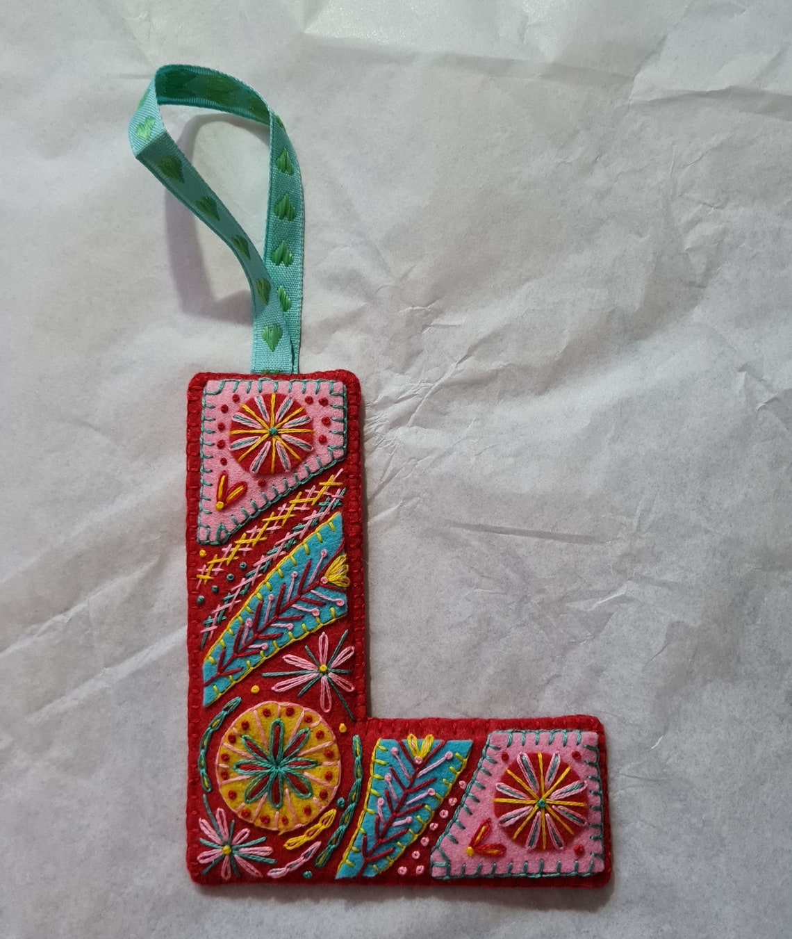 Hand Embroidered Felt Alphabet Ornaments All Letters Etsy