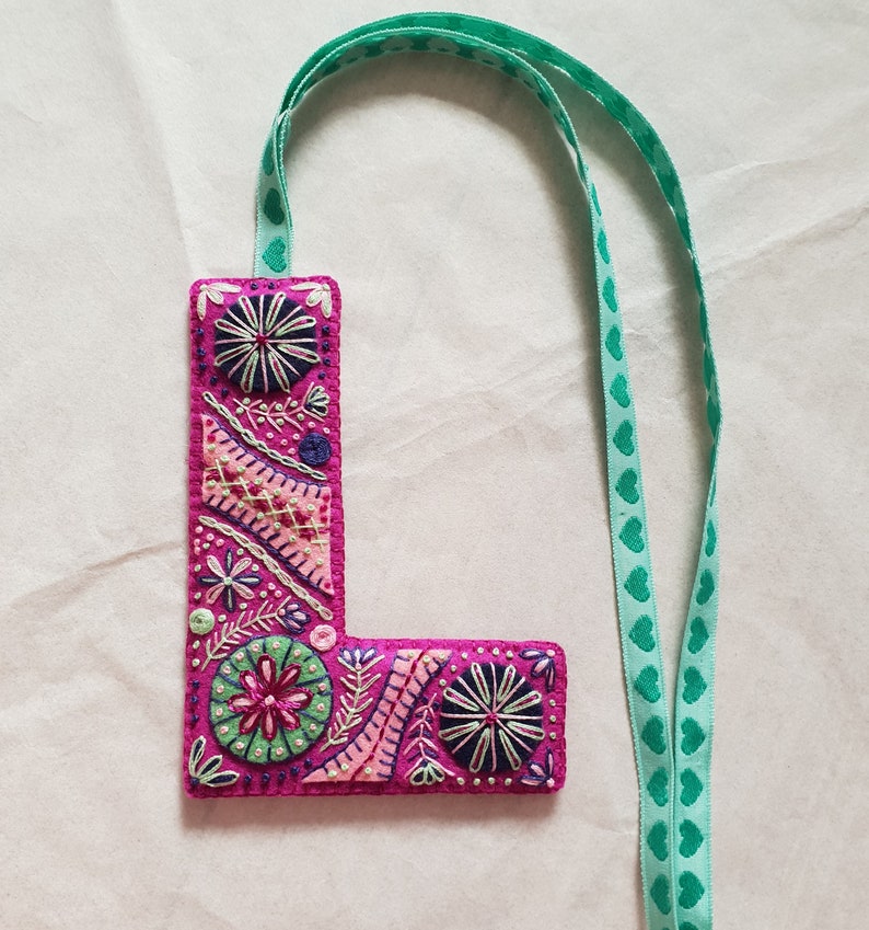 Hand Embroidered Felt Alphabet Ornaments All Letters Etsy