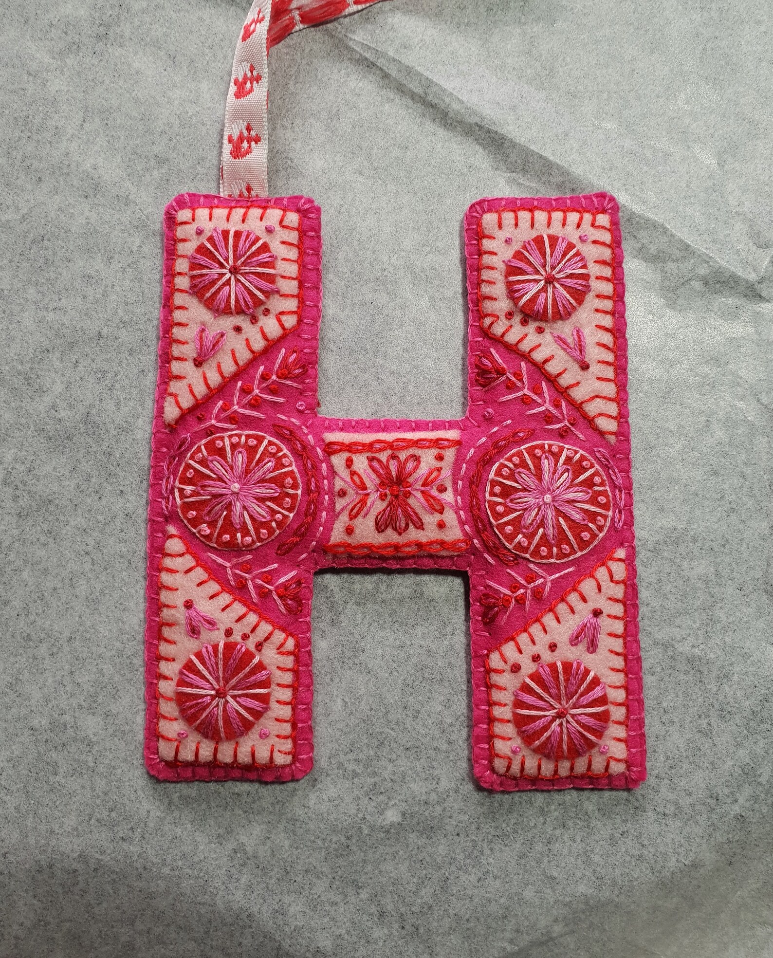 Hand Embroidered Felt Alphabet Ornaments All Letters Etsy