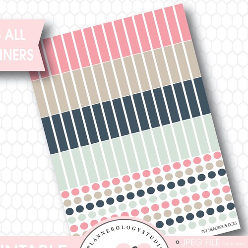 Blank Headers Printable Planner Stickers Watercolor Header - Etsy
