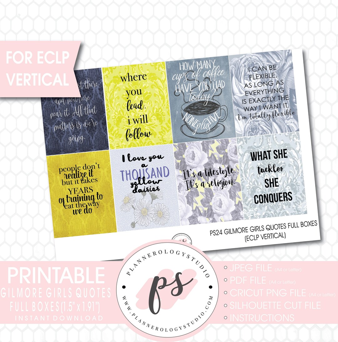 Gilmore Girls Quotes Full Box Printable Planner Stickers for Use With ...