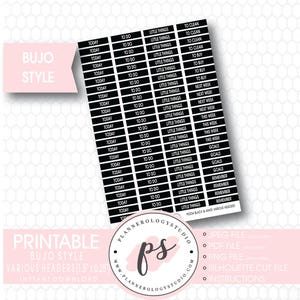 May include: Printable black and white planner stickers with various headers, including "Today", "To Do", "Little Things", "Goals", "Remember", "Next Week", "This Week", and "To Clean".