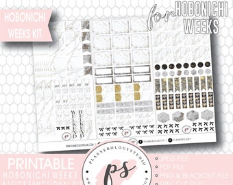 Hobonichi Weeks Functional & Basics Digital Printable Planner Stickers Kit | JPG/PDF/Free Cut Files