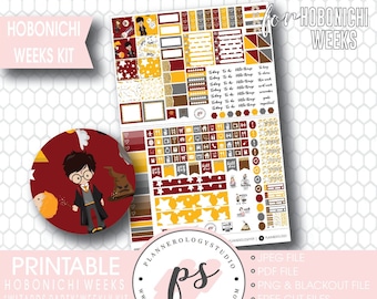 Wizards Party Full Weekly Kit Hobonichi Weeks Digital Printable Planner Stickers | JPG/PDF/Free Cut Files
