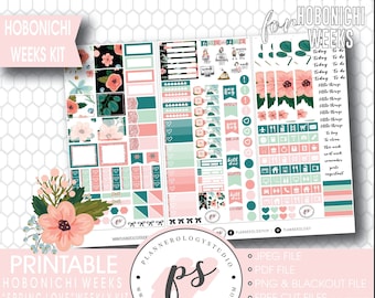 Spring Love Full Weekly Kit Hobonichi Weeks Digital Printable Planner Stickers | JPG/PDF/Free Cut Files