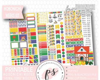 Animal Game Full Weekly Kit Hobonichi Weeks Digital Printable Planner Stickers | JPG/PDF/Free Cut Files