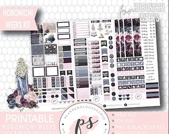 Ice & Wind (GoT Inspired) Full Weekly Kit Hobonichi Weeks Digital Printable Planner Stickers | JPG/PDF/Free Cut Files