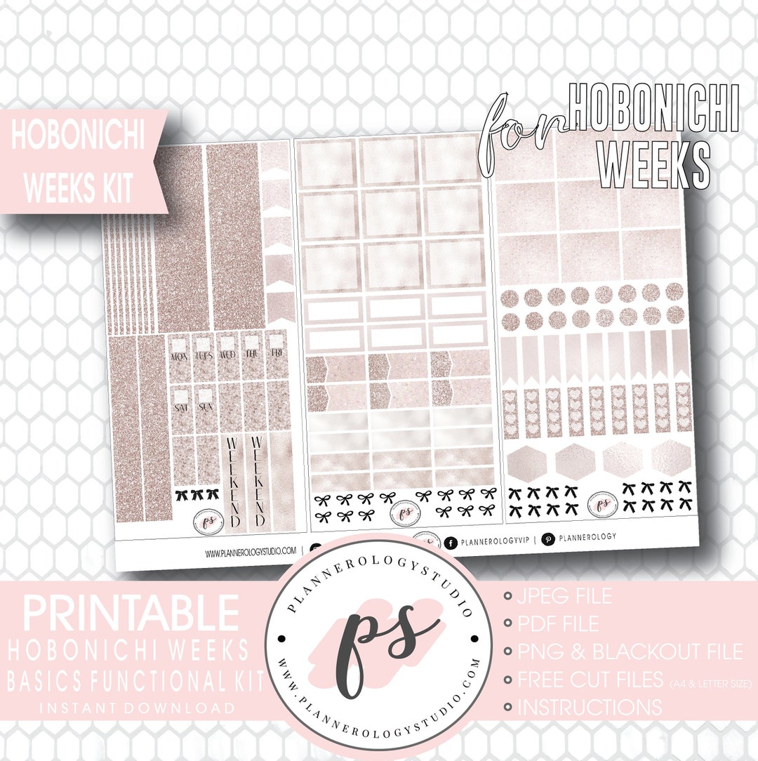 Hobonichi Weeks Functional & Basics Digital Printable Planner Stickers ...