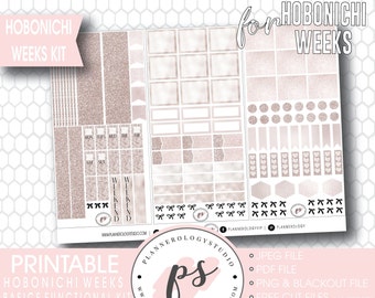 Hobonichi Weeks Functional & Basics Digital Printable Planner Stickers Kit | JPG/PDF/Free Cut Files